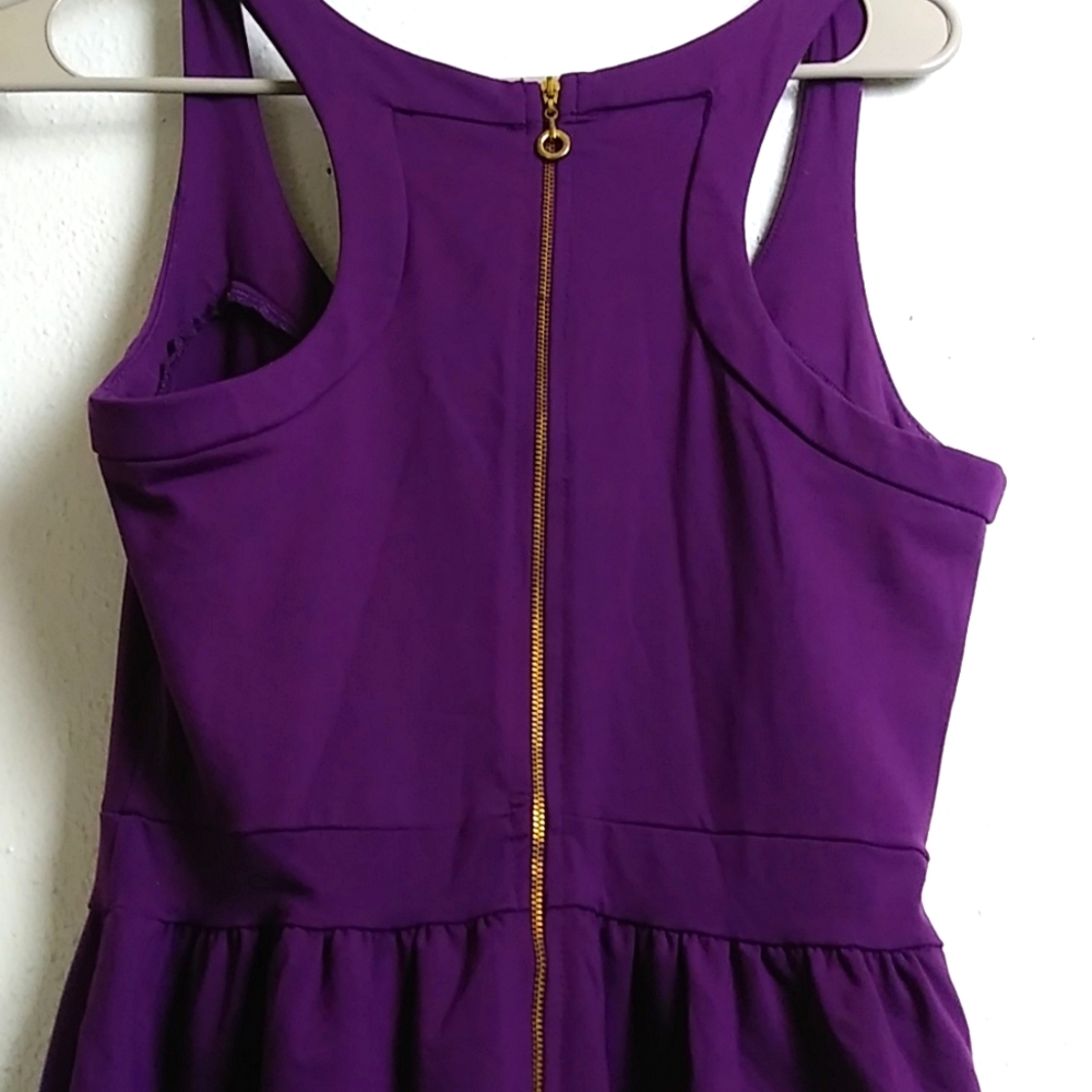 Cynthia Rowley Fit & Flare Dress Pocket Exposed Back Size S Purple - Picture 5 of 9